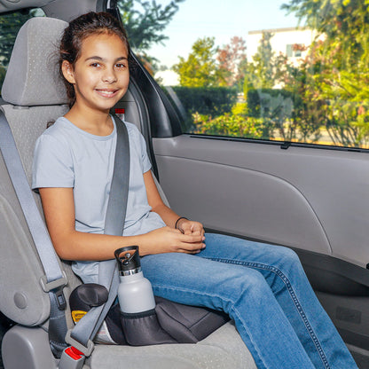 Diono Solana 2022, No Latch, Single Backless Booster Car Seat, Lightweight, Machine Washable Covers, Cup Holders, Black