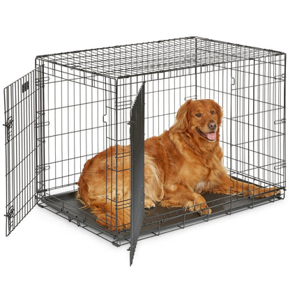 MidWest Homes for Pets 42-Inch iCrate for Large Breeds, 71-90 lbs, Double Door Folding Dog Crate with Divider Panel, Leak-Proof Tray & Secure Latches, Portable, Durable & Easy to Assemble 🍁 All In One Marketplace Canada