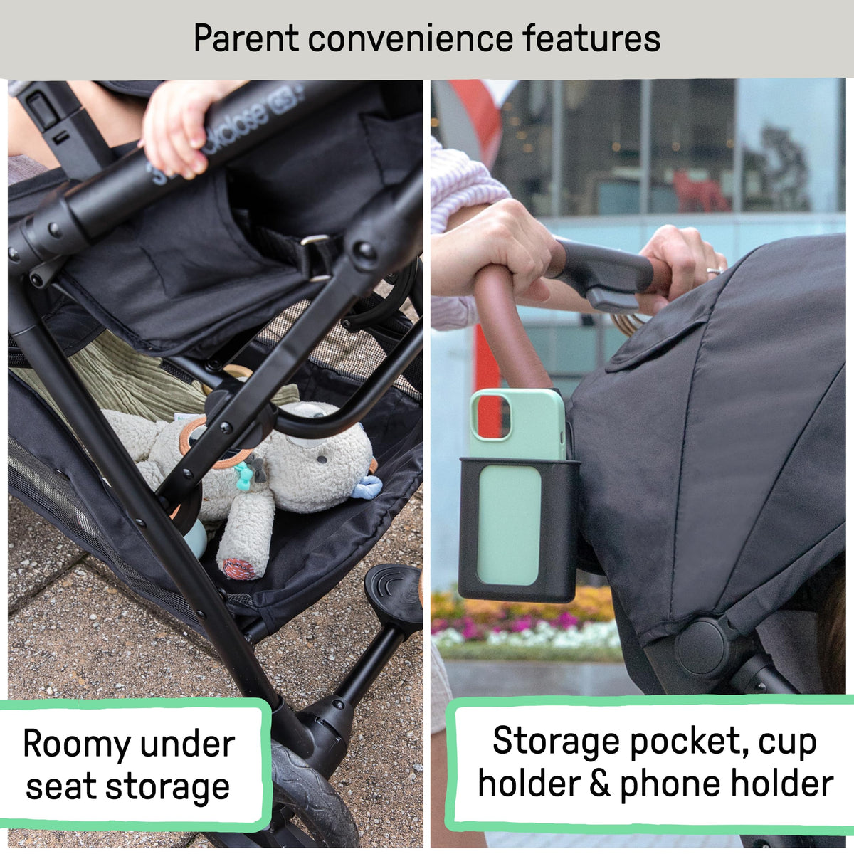 Ingenuity 3Dquickclose CS+ Compact Fold Stroller – Lightweight Stroller with Oversized Canopy, Extra-Large Storage and Compact Fold