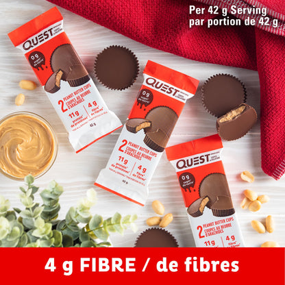 Quest Peanut Butter Cups - High Protein, Low Carb Snack, 11g Protein, 1g Sugar, 12 Pack