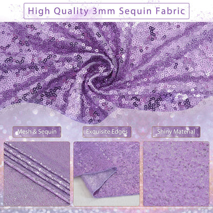 B-COOL Purple Table Runners 4 Pack 12x72 Inch Sequin Lavender Runner for Tables Halloween Party Decor Christmas Holiday Birthday Bridal Baby Shower Wedding Decorations