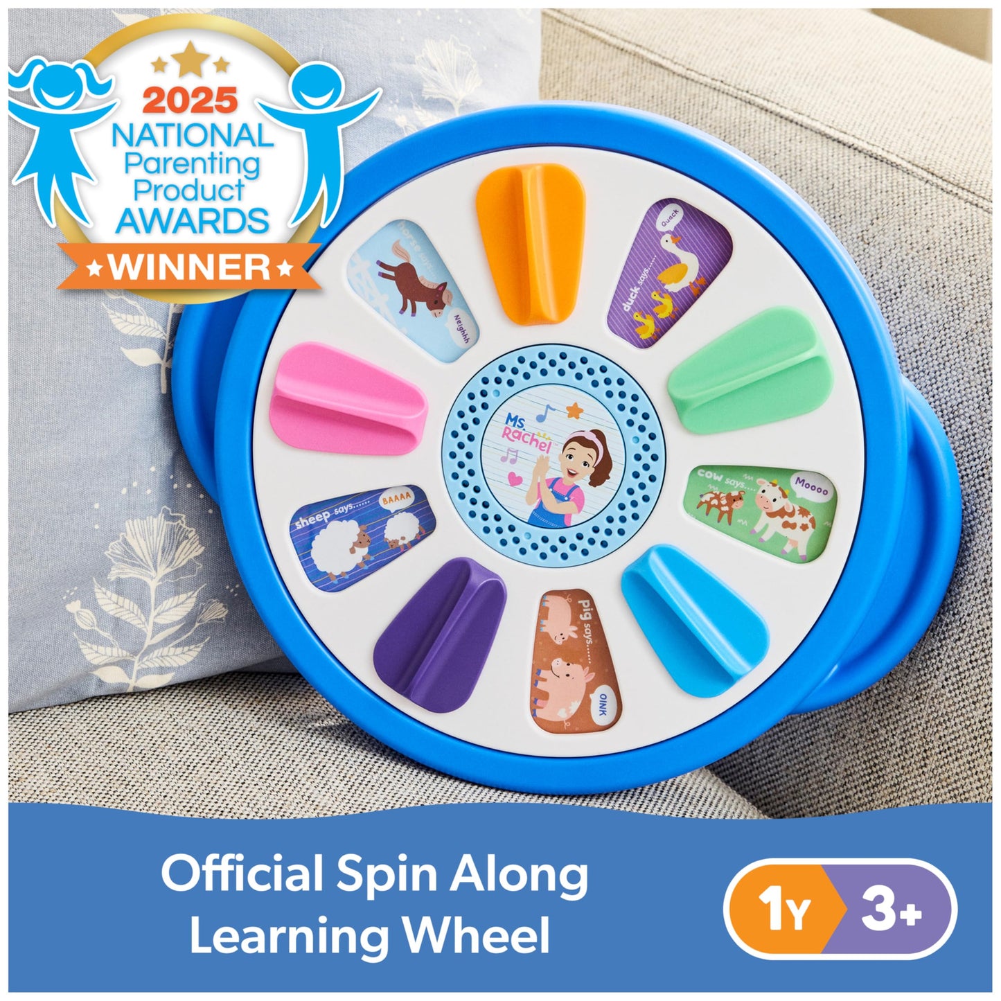 Ms. Rachel Official Spin Along Learning Wheel with 3 Learning Play Modes, Educational Toys & Toddler Toys for Girls & Boys Ages 1-3+ 🍁 All In One Marketplace Canada