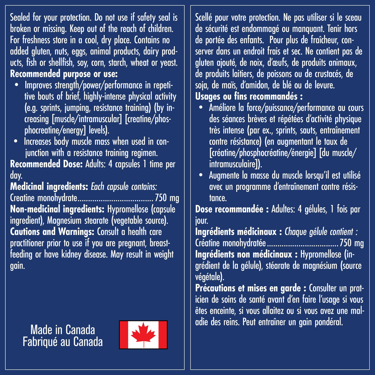 Naka Platinum Creatine Monohydrate Capsules — 100% Pure Micronized — 3g Per Dose — Supplement for Muscle Growth, Increased Strength, Enhanced Energy and Improved Athletic/Sports Performance — Vegan, Gluten-Free, Made in Canada — 50 servings — 200 vcaps