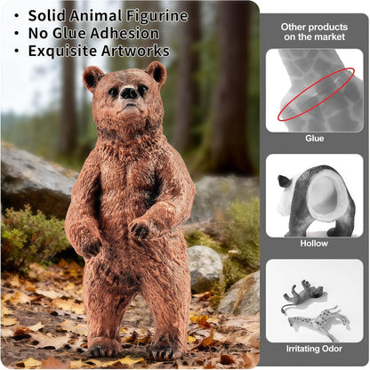 12PCS Large North American Animal Figurines, Realistic Safari Woodland Jungle Animals Figures Toys Includes Crocodile,Wolf,Bear,Deer Cake Toppers Birthday Gift Party Favors Toys for Toddlers 🍁 All In One Marketplace Canada