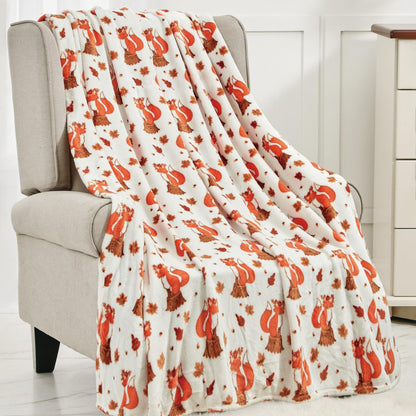Elegant Comfort Lightweight Throw Blanket- Halloween Themed, Soft, Cozy and Plush- Throw Blankets, Perfect for Lounging This Spooky Season, 50 x 60 inches, Fall Vixen, Throw Blanket