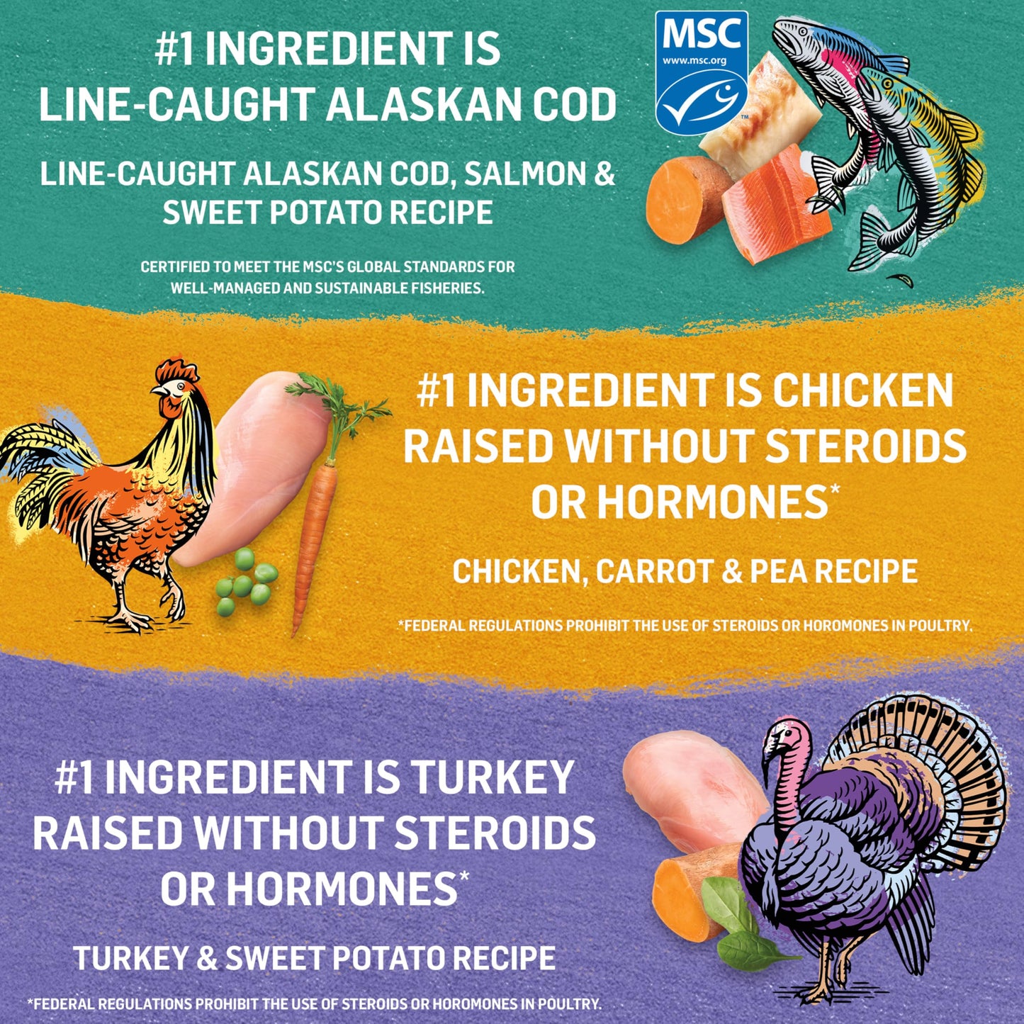 Beyond Grain Free Natural Wet Dog Food, Ground Entree Variety Pack 3 Flavours - 368 g Can (6 Pack) - Available at All In One Marketplace Canada