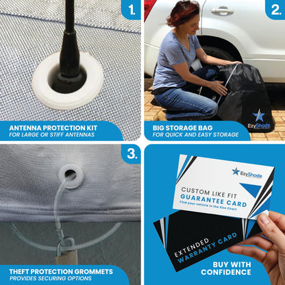 EzyShade 10-Layer Car Cover Waterproof All Weather - See Vehicle Size-Chart - Car Covers for Automobiles & Car Snow Cover - Full Exterior Covers - Winter Rain Sun SUV Sedan. Size A4 (See SizeChart) 🍁 All In One Marketplace Canada