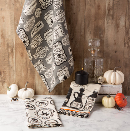 DII Decorative Oversized Cotton Halloween Holiday Dish Towels, 18" x 28", 3 Pack