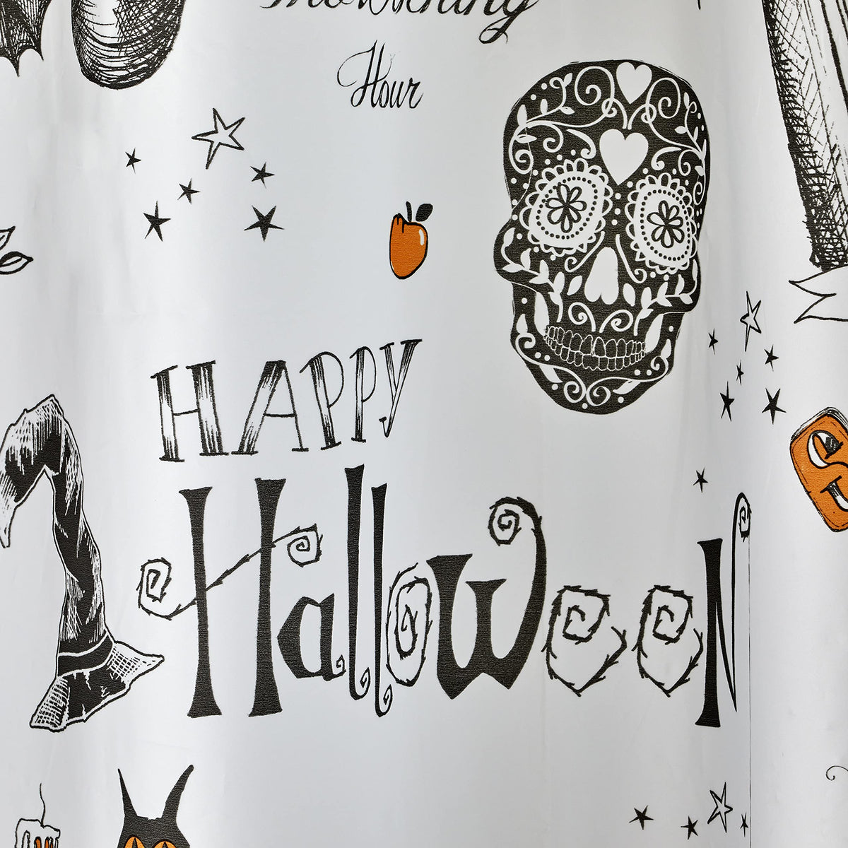 SKL Home Happy Halloween Shower Curtain & Hook Set, Multicolored 12 Piece