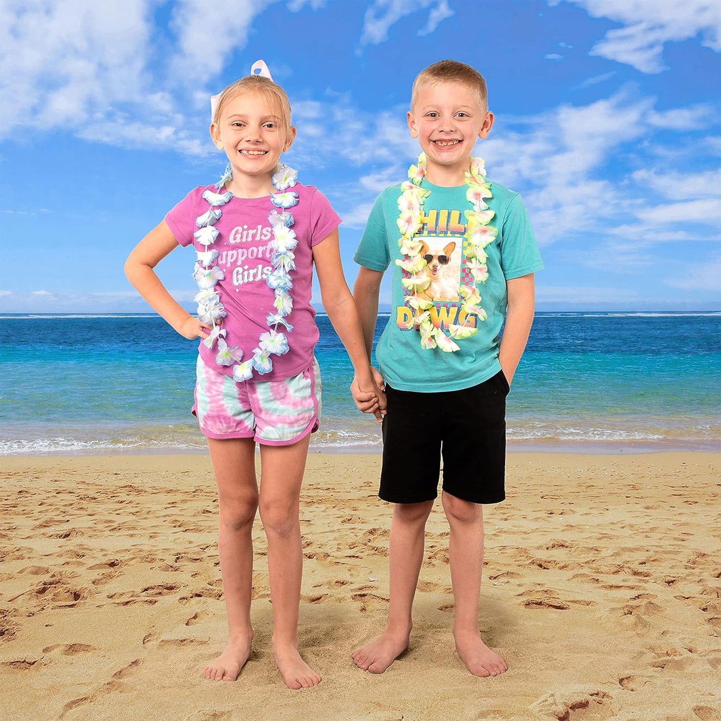 Joyin Toy 36 Counts Hawaiian Leis Bulk, Tropical Flower Lei Hawaiian Lei Beach Hawaii Luau Party Favors Decoration Birthday Party Supplies(3 Dozen) - Available at All In One Marketplace Canada