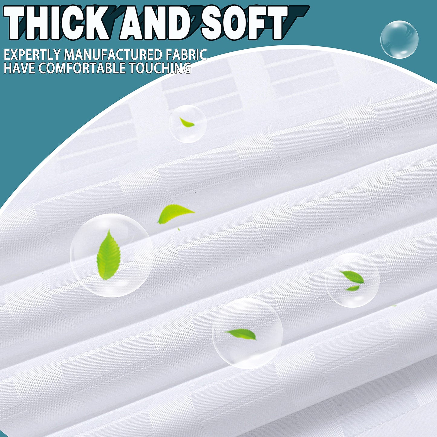 Conbo Mio Hotel Style Fabric Shower Curtain with Snap in Liner for Bathroom Machine Washable Waterproof Repellent Shower Curtain (Check-White, 71" W x 74" H) - Available at All In One Marketplace Canada