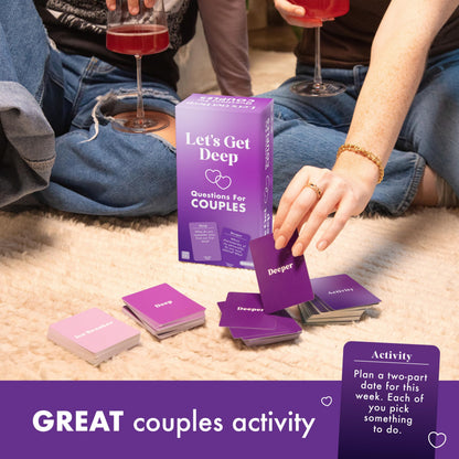 Let's Get Deep by Relatable, A Question Card Game for Couples, Great for Date Night Ideas, Couples & Wedding Gifts, Perfect for Long Distance Relationship, Includes 300 Cards to Build Up Intimacy