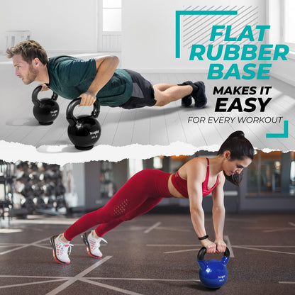 Yes4All Vinyl Coated Kettlebell with Protective Rubber Base, Strength Training Kettlebells for Weightlifting, Conditioning, Strength & Core Training (10 lbs - Mint) Yes4All