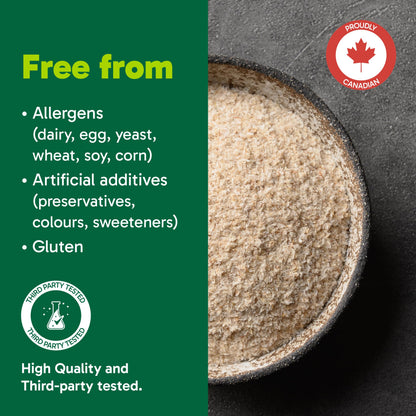 Organika Psyllium Seed Husk Whole- Excellent Source of Fibre, Aids in Digestion and Constipation- 454 G - Available at All In One Marketplace Canada