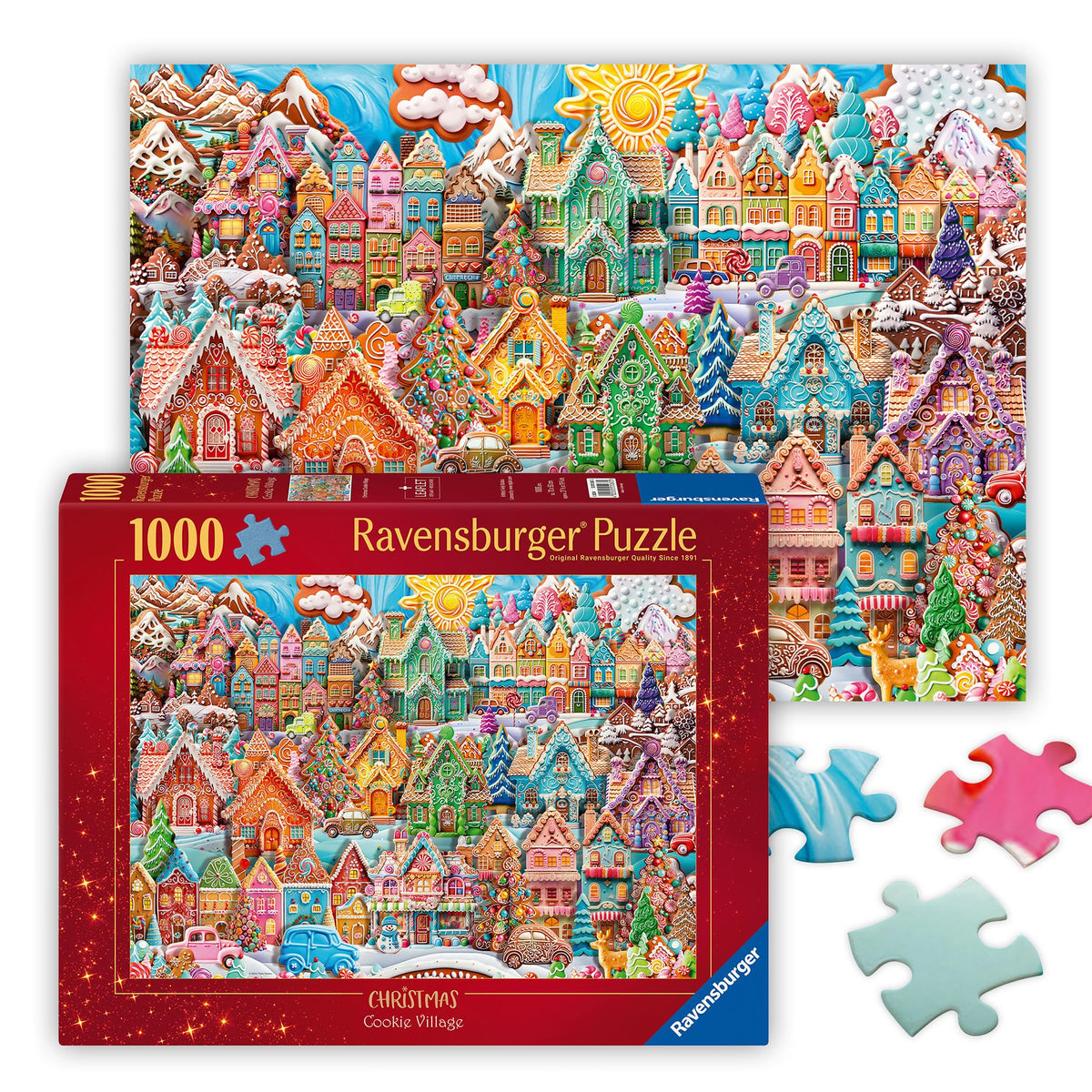Ravensburger Christmas Cookie Village 1000 Piece Jigsaw Puzzle for Adults - 12001267 - Handcrafted Tooling, Made in Germany, Every Piece Fits Together Perfectly 🍁 All In One Marketplace Canada