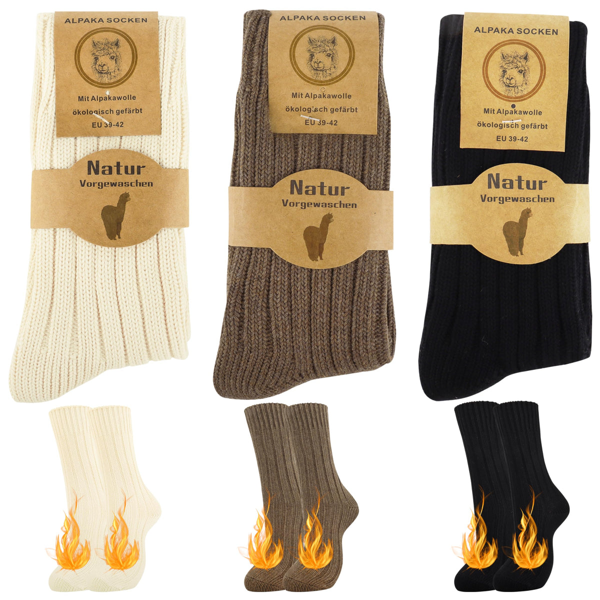 Moyel 3 Pairs Alpaca & Merino Wool Socks Women Warm Winter Thermal Cozy Thick Socks Cute Crew Socks for Women Women’s Boot Socks for Hiking Gifts for Women on Christmas 🍁 All In One Marketplace Canada