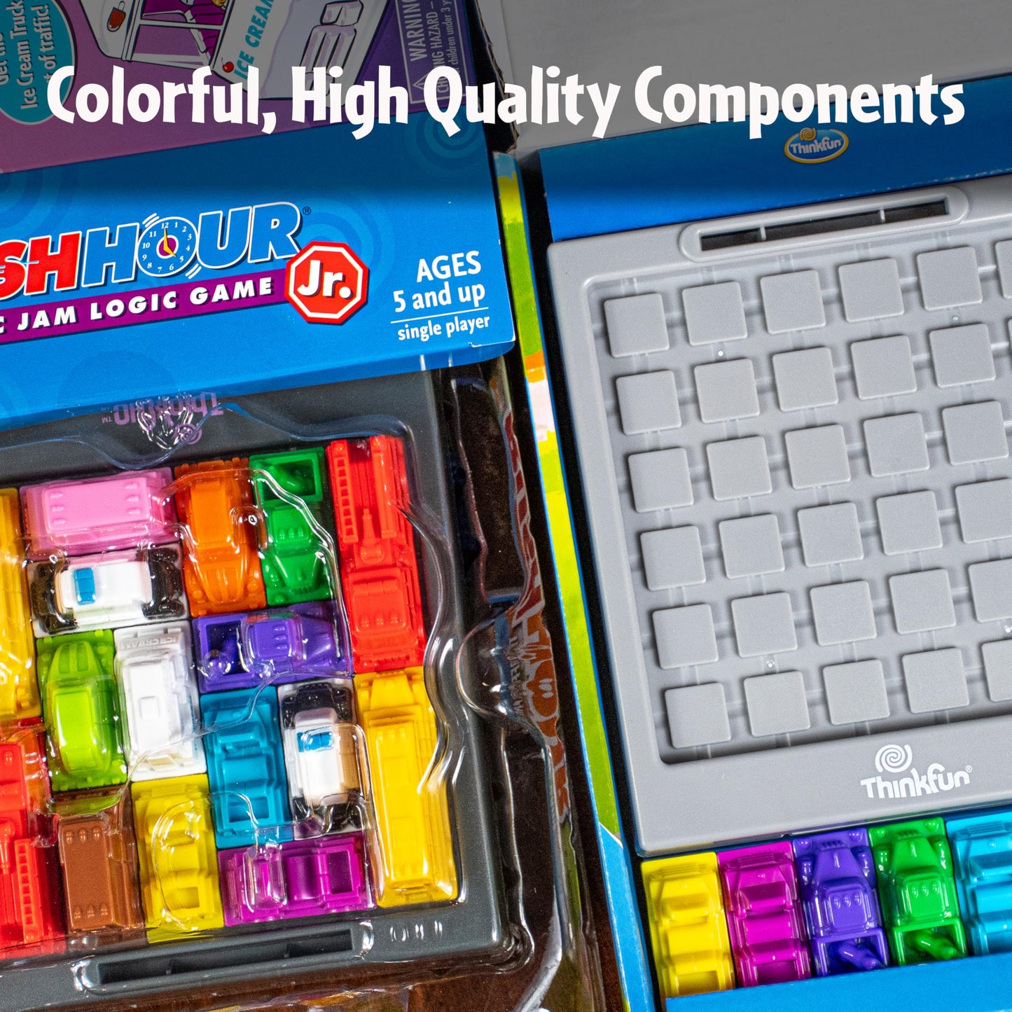ThinkFun Rush Hour Junior - Classic Traffic Jam Logic Game | New Look for 2024 | STEM Toy for Kids | Engaging Puzzles for Ages 5 and Up | Junior Edition of the International ThinkFun