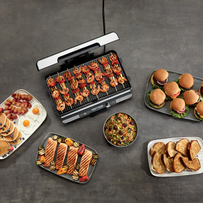 Ninja Sizzle Pro XL 20-Inch Indoor Griddle + Grill, Detachable Ventilated Lid, Grease Control, Ceramic Nonstick Plates, Even Edge-to-Edge Cooking, Extra Large Capacity, Versatile, Silver, GX101C - Available at All In One Marketplace Canada