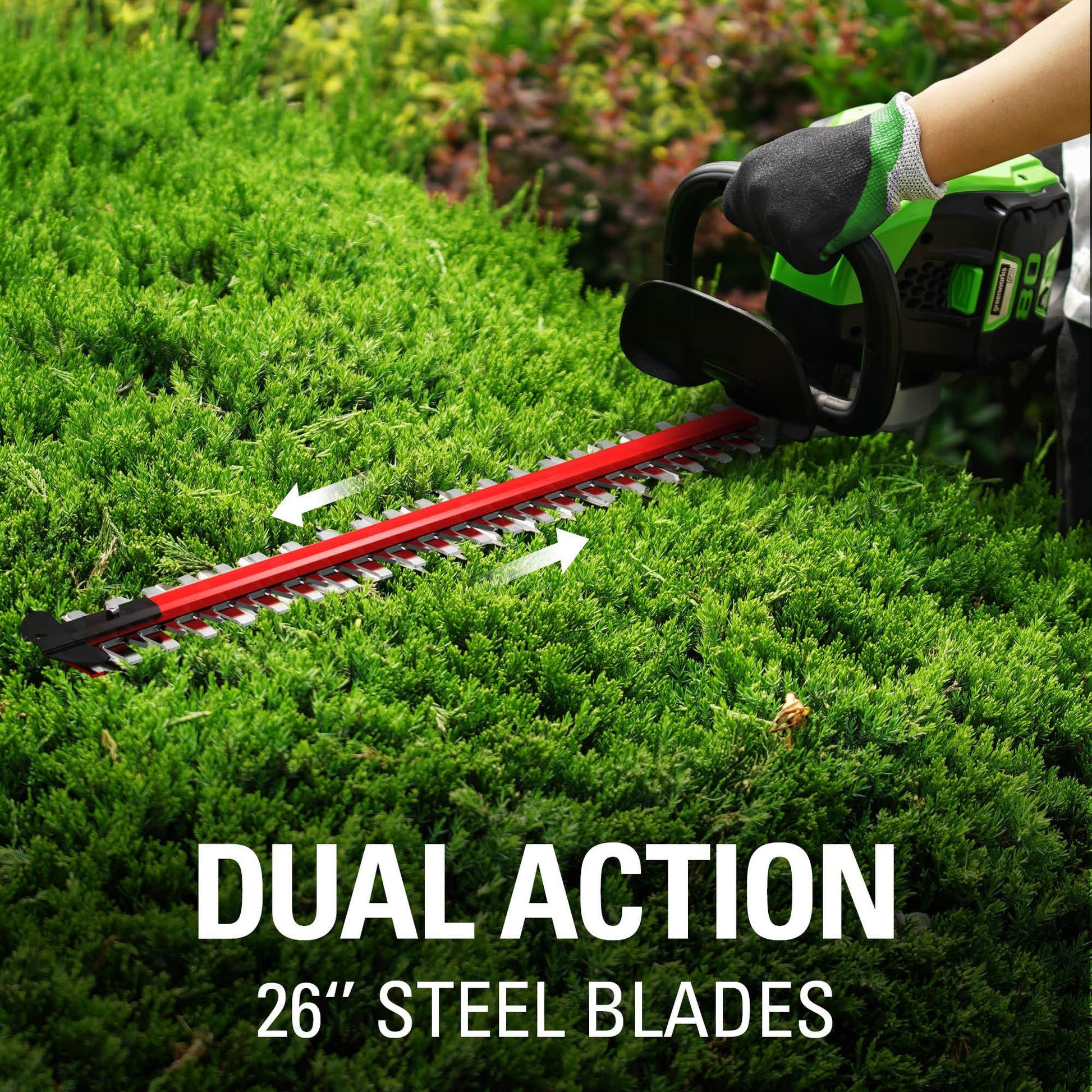 GreenWorks Pro 80V 26-Inch Cordless Hedge Trimmer, Battery Not Included, GHT80320 Greenworks