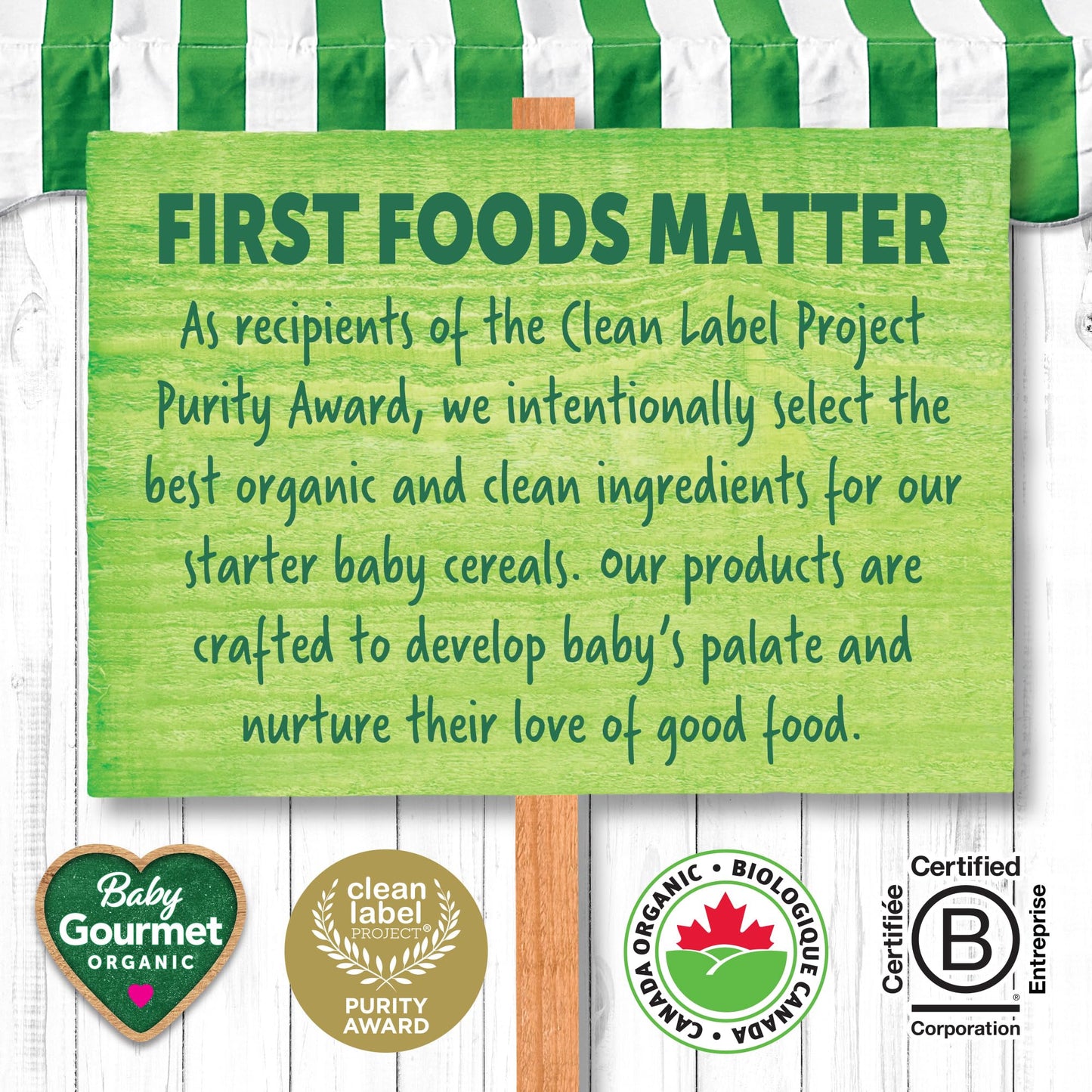 Baby Gourmet Organic Creamy Oatmeal Cereal, Stage 1, 6-Pack (227g Each) | Clean Label Certified | Made in Canada | Iron-Fortified, Sugar-Free, Organic