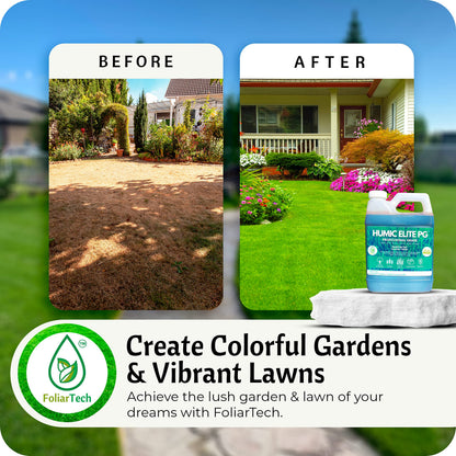 Humic Acid Organic Lawn Fertlizer - Fulvic Humic Mineral Blend for Trees, Shrubs, Ornamentals, Vegetables & Crops - Enhancer & Garden Soil Conditioner by FoliarTech, 4L - Available at All In One Marketplace Canada