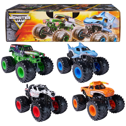 Monster Jam All Stars Monster Trucks, 1:64 Scale Die-Cast Vehicles 4-Pack Monster Jam