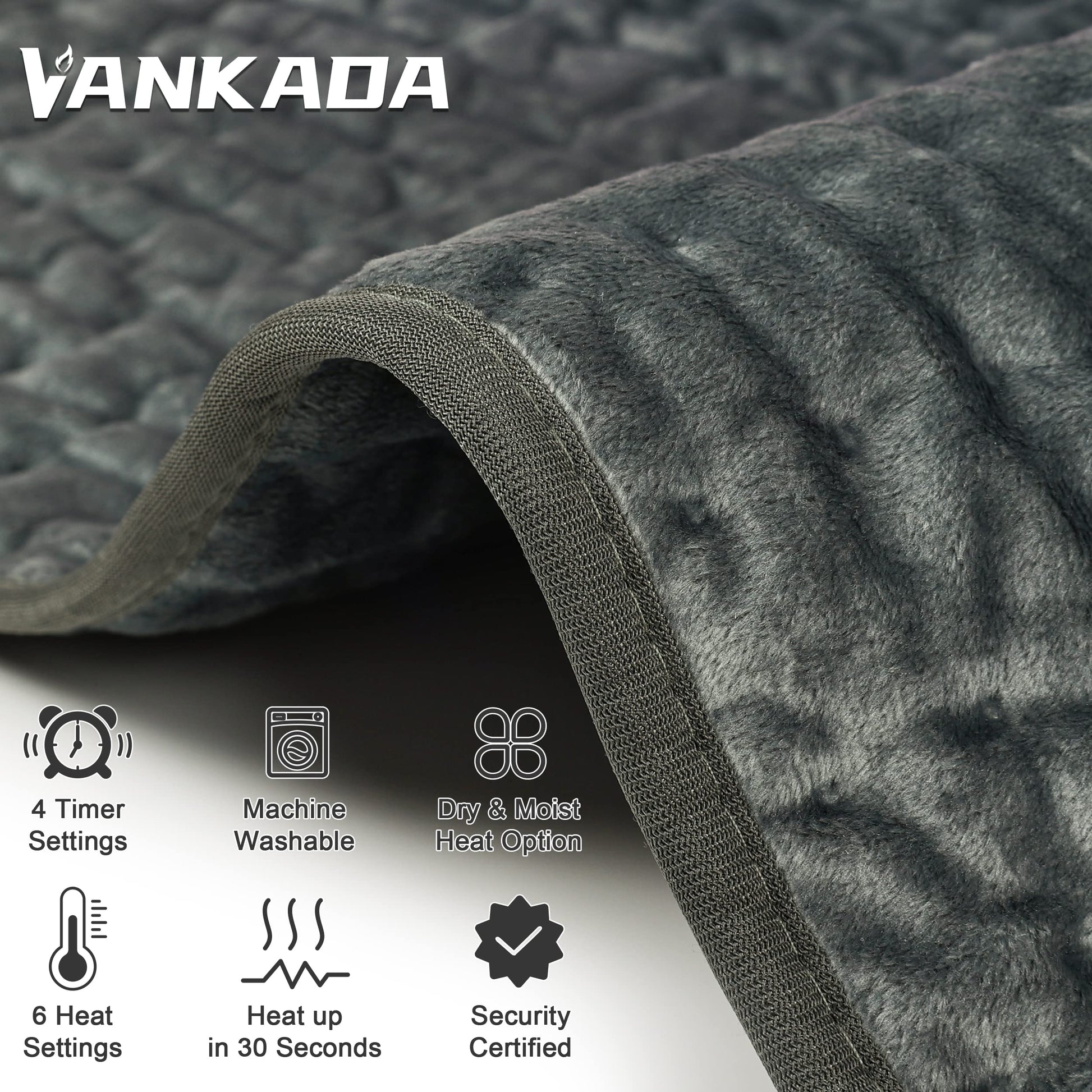 Heating Pad Electric Heat Pad, Hot Heated Pad,Moist Heat Heating Pad Moist and Dry Heat,Multiple Temp and Timer Settings (Gray green, 24"X12")