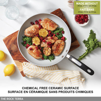 Starfrit The Rock Terra 30cm Ceramic Deep Fry Pan with Lid, PFAS Free Starfrit