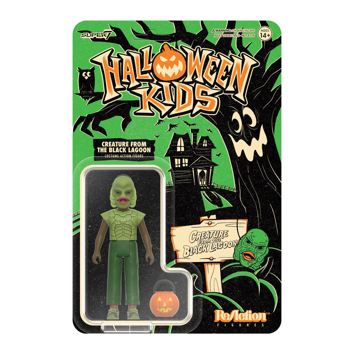 Figurine Super7 Halloween Universal Monsters Creature from the Black Lagoon pour enfant - Figurine articulée de 9,5 cm, objets de collection de films classiques Universal Monsters