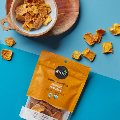 Elan Organic Mango Slices – Sulphite-Free, No Added Sugar, Non-GMO, Vegan & Gluten-Free, 125g (8 Count)