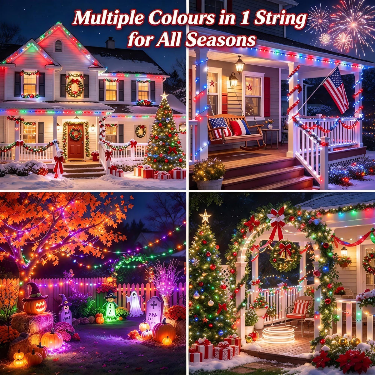 Joomer Halloween String Lights - 66FT 200LED Plug-in RGB String Lights 🍁 All In One Marketplace Canada