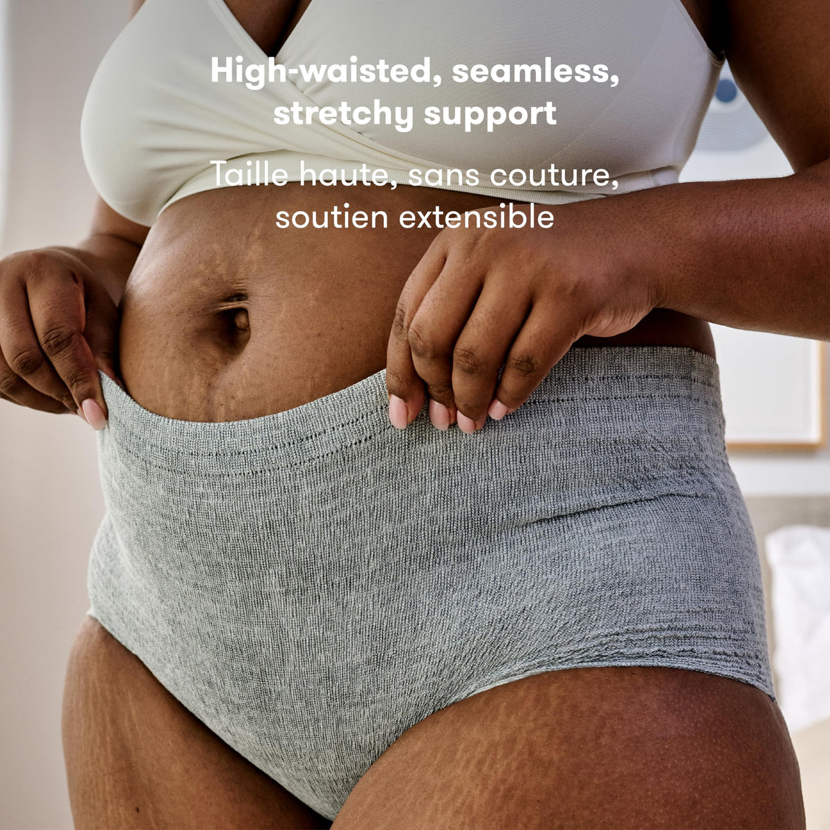 Frida Mom High-Waist Seamless Postpartum Underwear, Regular, 8 Count Gray