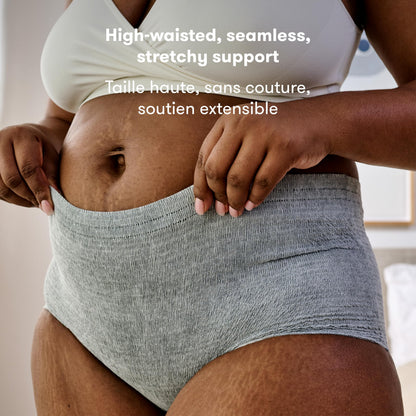 Frida Mom High-Waist Seamless Postpartum Underwear, Regular, 8 Count Gray