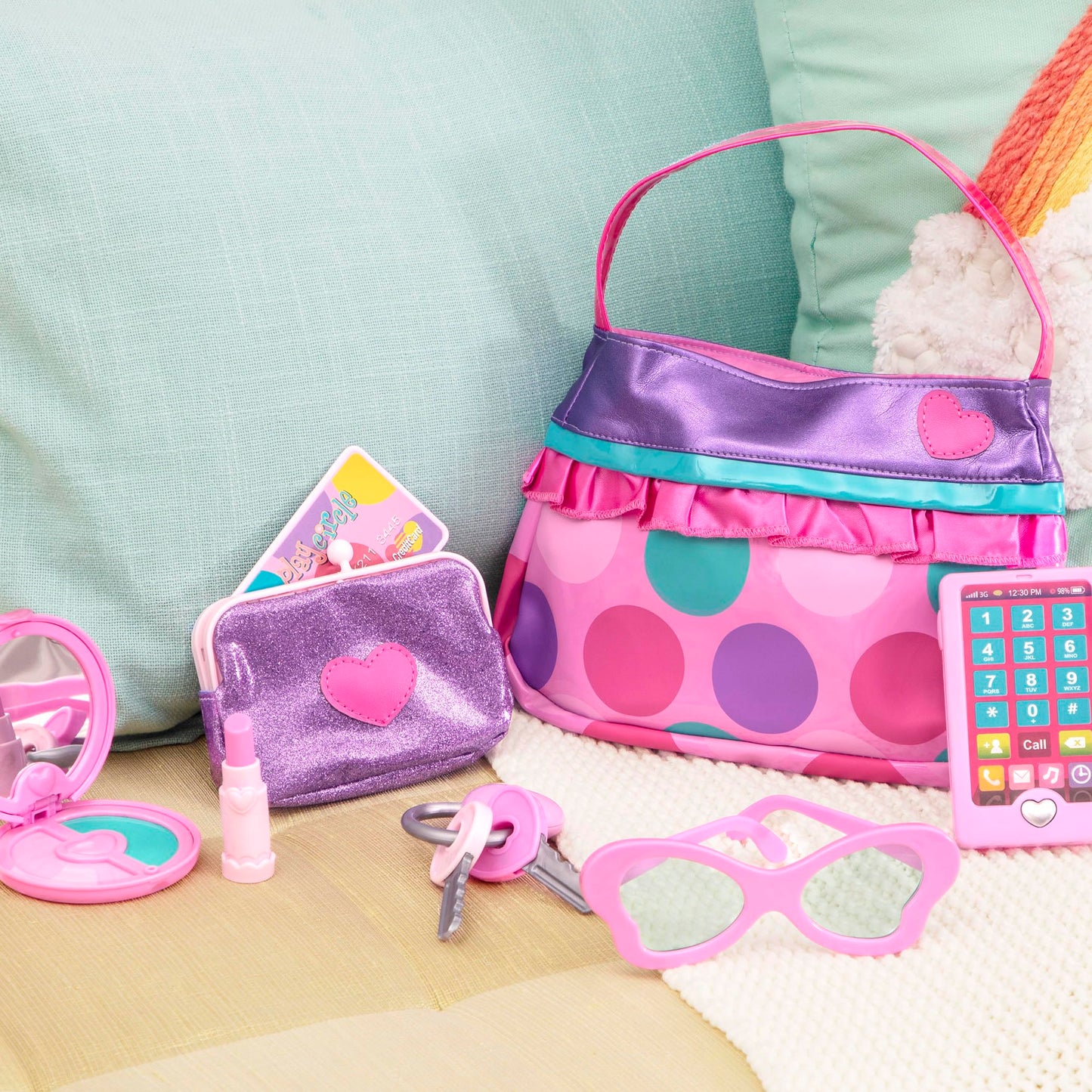 Battat Toy Purse, Play Circle Princess Purse Set, Dress-Up Play, Playset Battat