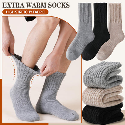Merino Wool Thermal Boot Socks for Men Women Warm Thick Winter Hiking Cozy Christmas Stocking Stuffers Socks 3 Pairs(Beige/Black/Grey,M) 🍁 All In One Marketplace Canada