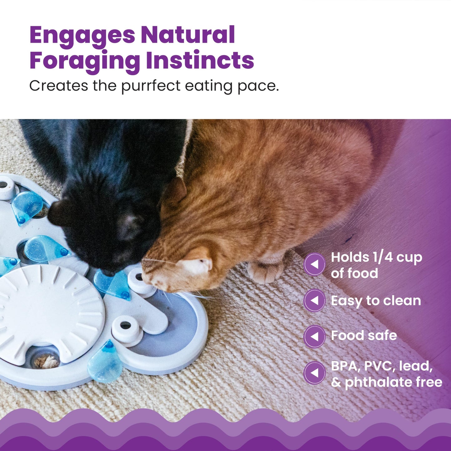 Catstages by Nina Ottosson Rainy Day Puzzle & Play Cat Puzzle Feeder – Interactive Treat Game for Indoor Cats, Level 3 Slow Feeder Enrichment Toy, 13.8" x 14" 🍁 All In One Marketplace Canada
