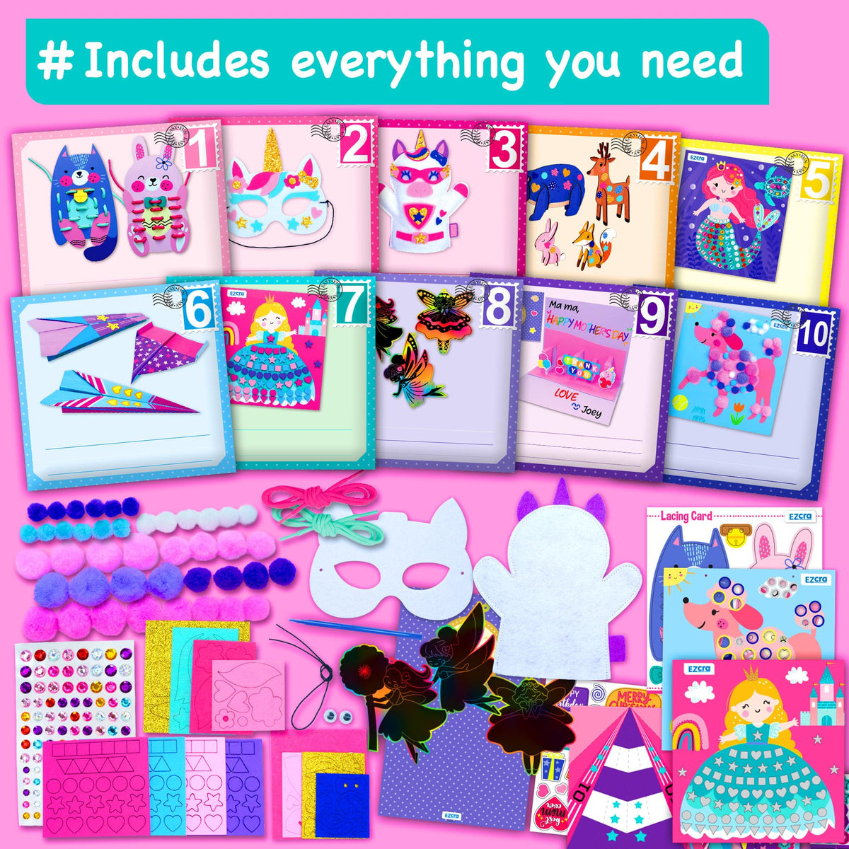 EZCRA Unicorn Craft Kits for Kids 4-8 - 21 Fantasy Projects, All-in-One Box 🍁 All In One Marketplace Canada
