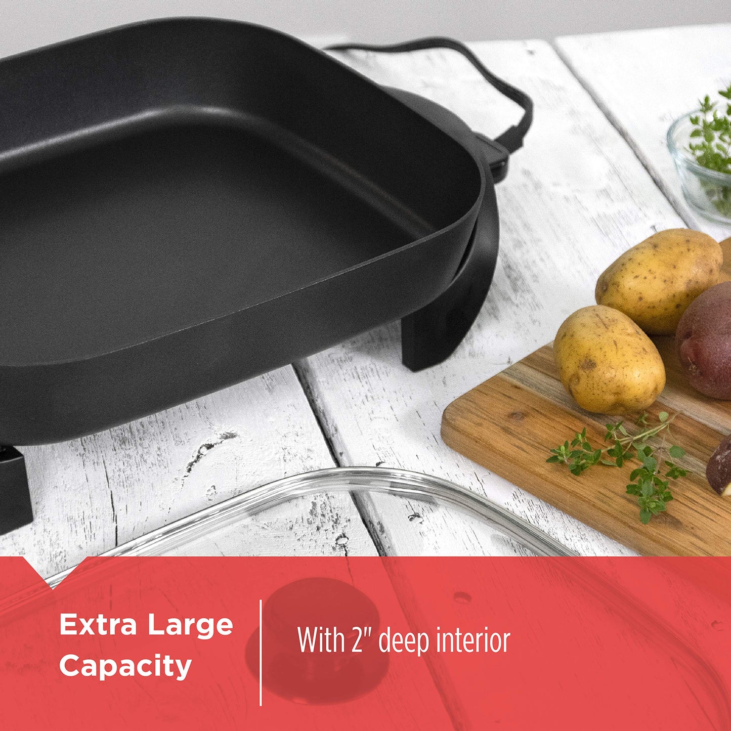 BLACK+DECKER 12x15-Inch Electric Skillet with Glass Lid BLACK+DECKER
