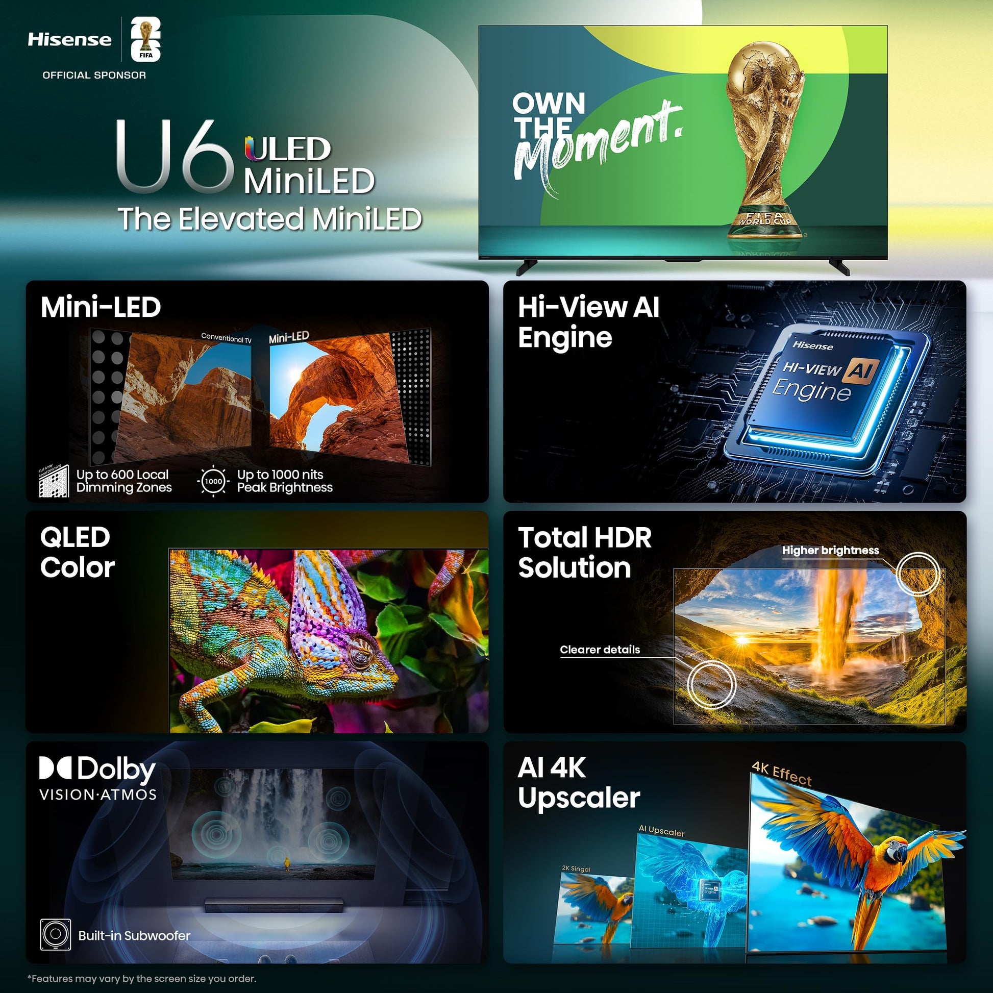 Hisense 55U68QF - 55" 4K UHD Best Value Mini-LED Smart Gaming Fire TV, QLED, Native 144Hz, Motion Rate 480, Dolby Vision IQ, Dolby Atmos, Game Mode Pro, Alexa Built in (2025 Model) Hisense