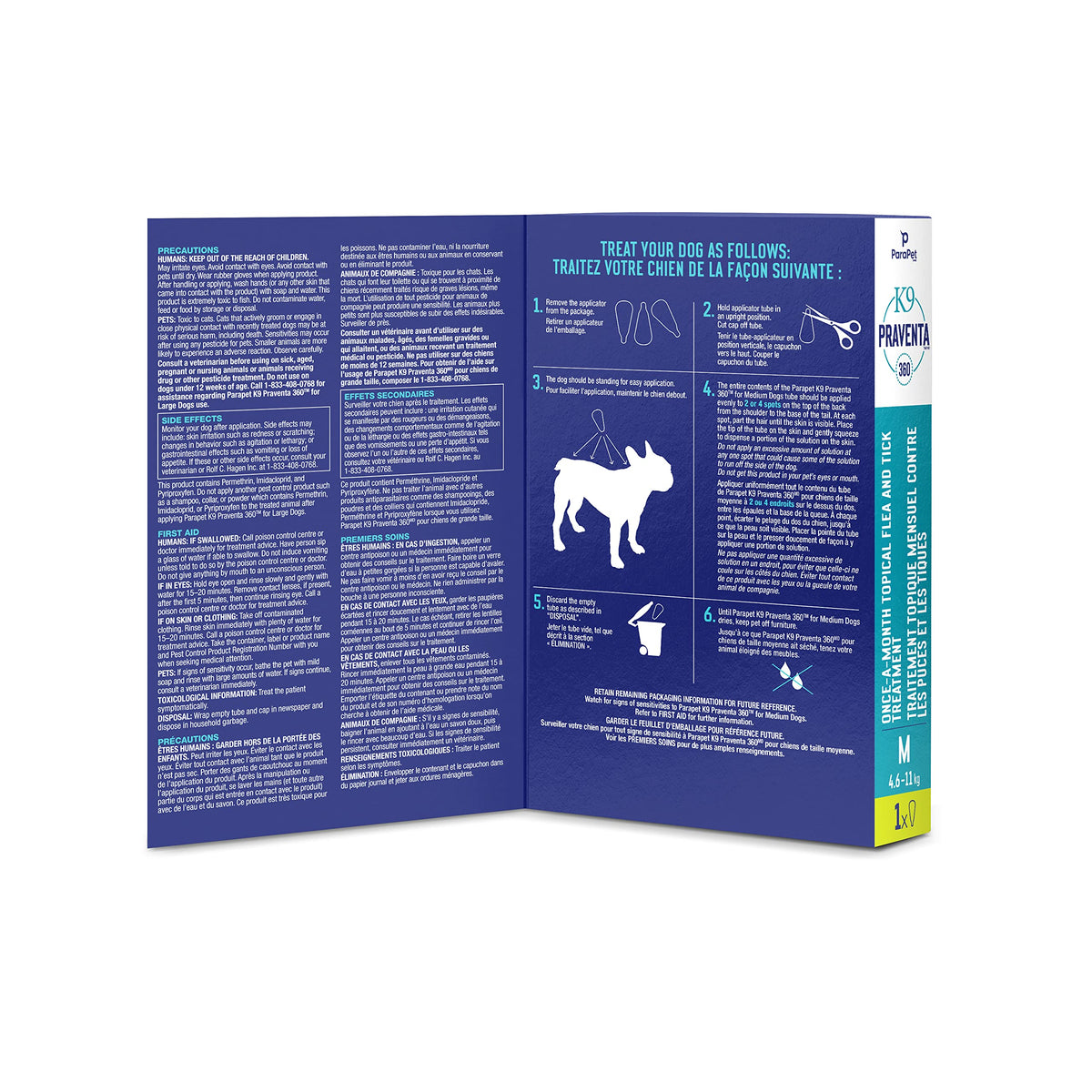 Parapet K9 Praventa 360 for Medium Dogs, 1 Tube