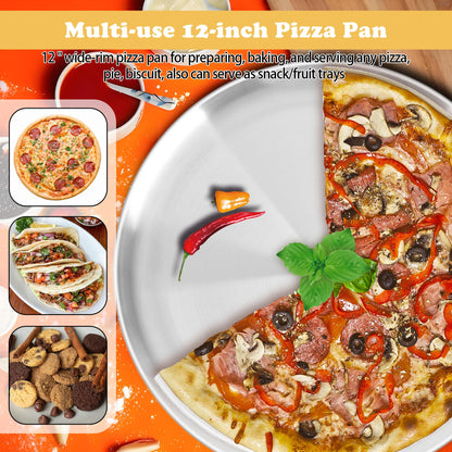 12 Inch Pizza Pan for Oven Set of 2, Non-Stick Stainless Steel Pizza Pan 🍁 All In One Marketplace Canada
