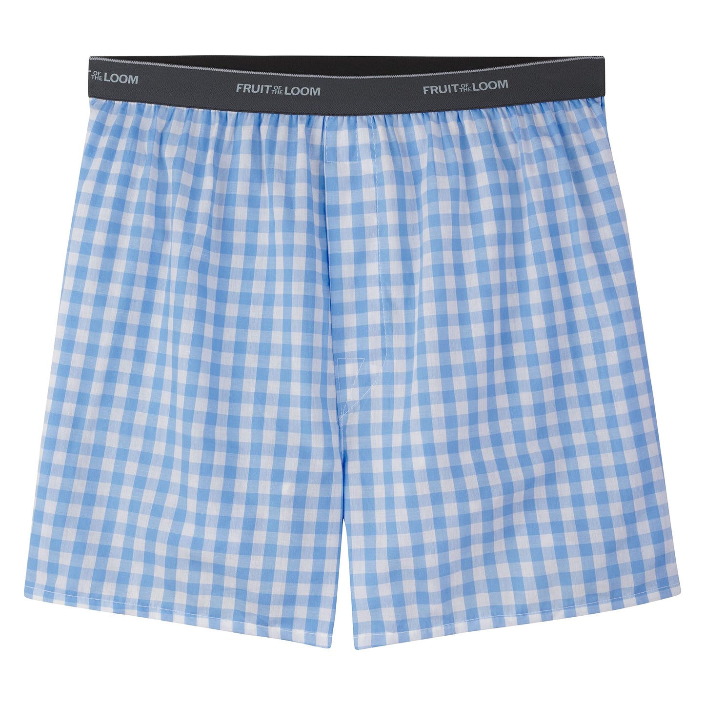 Fruit of the Loom Men's 5 Pack Exposed Waistband Assorted, Blues Boxer, Size Small