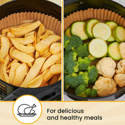 Baker's Signature Disposable 8" Round Air Fryer Parchment Paper Liner, 250 Pcs - Compatible with Up to 5.8 qt Baskets (Package May Vary) - Available at All In One Marketplace Canada