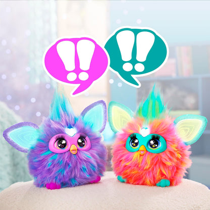Furby Purple, 15 Fashion Accessories, Interactive Plush Toys for 6 Year Old Girls & Boys & Up, Voice Activated Animatronic (English Version)