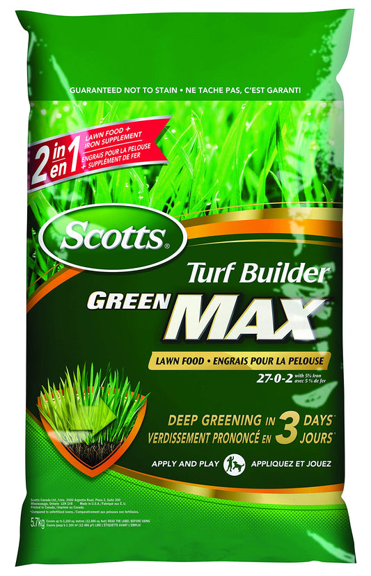 Scotts Turf Builder Green Max Lawn Food, 5.7kg (350 sq Meters / 3,767 sq feet Coverage) | Promotes Fast, deep Greening in 3 Days