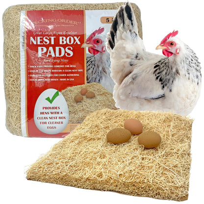 Nest Box Pads for Chicken Nesting Boxes - 13 x 13 Pads Made in USA from Sustainably Sourced Aspen Excelsior (5 Pack) 🍁 All In One Marketplace Canada Pecking Order