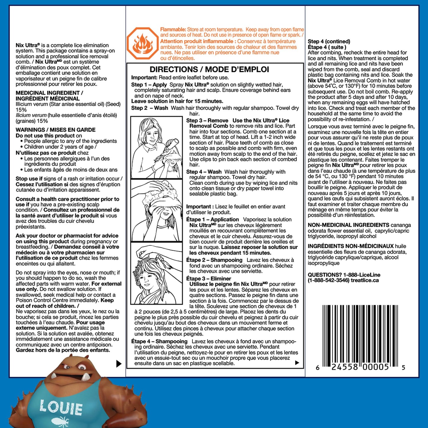 Nix Ultra, Kills Lice, Pesticide Free (With Lice Comb) - 1pk (59mL) - Effective Head Lice Treatment - Available at All In One Marketplace Canada