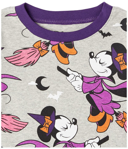 Amazon Essentials Disney | Marvel | Star Wars Toddler Girls' Pajama Set, Minnie/Halloween, 4T
