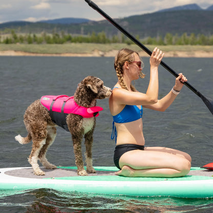 Outward Hound Granby Splash Dog Life Jacket with Handle, Reflective Floating Vest for Swimming & Boating, Maximum Buoyancy, All Skill Levels, Medium Dogs (21–27" Girth), Pink, Medium
