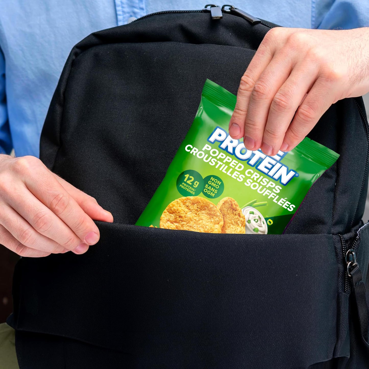 Pure Protein Popped Crisps Sour Cream & Onion - 12g Protein Per Bag, 8-Pack